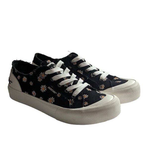 Rocket Dog Cheery Daisy Print Black Low Top Comfort Insole Sneaker Size 8.5 New - Picture 2 of 8
